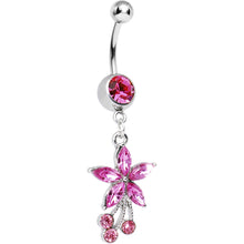 将图片加载到图库查看器,Wild Flower Pink CZ Belly Ring