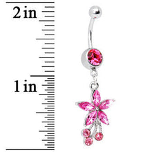 将图片加载到图库查看器,Wild Flower Pink CZ Belly Ring