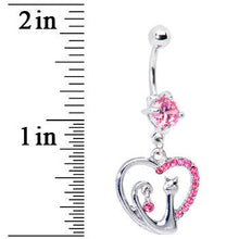 将图片加载到图库查看器,Cats Meow Pink Heart Belly Ring