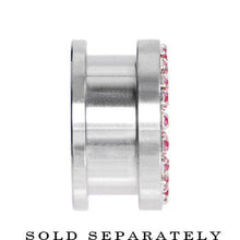 Load image into Gallery viewer, 18mm Stainless Steel Pink Gem Screw Fit Tunnel