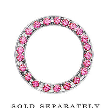 Load image into Gallery viewer, 7/8 Stainless Steel Pink Gem Screw Fit Tunnel