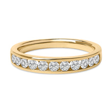 Load image into Gallery viewer, 14K Yellow Gold 1/2 Cttw Round Diamond 11 Stone Channel Set Band