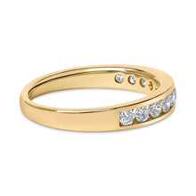 Load image into Gallery viewer, 14K Yellow Gold 1/2 Cttw Round Diamond 11 Stone Channel Set Band