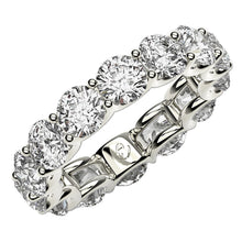 Load image into Gallery viewer, Round Cut Lab Grown Diamond Eternity Ring in 14k White Gold (6 cttw FG/VS2)