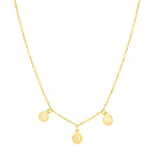 Load image into Gallery viewer, 14k Yellow Gold Mom Necklace with Circle Drops