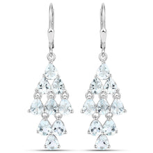 Load image into Gallery viewer, 3.96 Carat Genuine Aquamarine .925 Sterling Silver Earrings