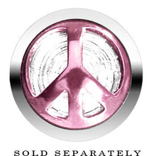 Load image into Gallery viewer, Anodized Titanium Pink Peace Sign Cheater Plug