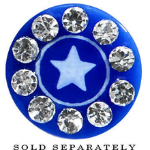 Load image into Gallery viewer, Blue Acrylic Jeweled Star Cheater Plug
