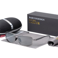 Load image into Gallery viewer, Luxury Elegent Rectangle Polarized Sunglasses Photochromic Driving Glasses For Men and Boys With UV400 Protection
