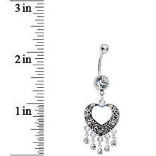 将图片加载到图库查看器,Crystalline Gem Hollow Heart Chandelier Belly Ring