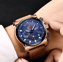 将图片加载到图库查看器,Men's Waterproof Modern Watch With Leather Belts, Stainless Steel Case Excellent Look Perfect Gift