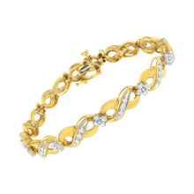 将图片加载到图库查看器,10K Yellow Gold Round-Cut Diamond Infinite Love Bracelet (1.00 cttw, I-J Color, I2-I3 Clarity)