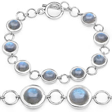 Load image into Gallery viewer, 15.48 Carat Genuine Labradorite .925 Sterling Silver Bracelet