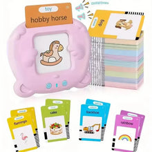 Load image into Gallery viewer, Flash Card Learning Toy β 112 Cards, 224 Words | USB Rechargeable Reading Toy for Kids (Pink/Blue)