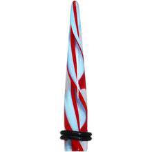 Load image into Gallery viewer, 00G Clear Aqua Red Spiral Acrylic Ear Taper