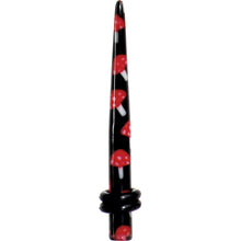 将图片加载到图库查看器,6G Black Red Mushroom Acrylic Ear Taper