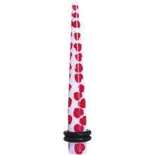 Load image into Gallery viewer, 2G White Red Heart Acrylic Ear Taper