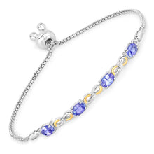 Load image into Gallery viewer, 1.81 Carat Genuine Tanzanite and White Topaz .925 Sterling Silver Bracelet