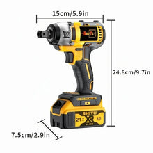 Load image into Gallery viewer, 21V Cordless Brushless Impact Wrench Drill Kit – Lithium Drill + Battery x1, 4000mAh Battery, Toolbox & Accessories