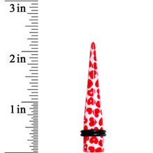 Load image into Gallery viewer, 00G Lovely Red Heart Acrylic Ear Taper