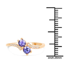 Load image into Gallery viewer, 0.51 Carat Genuine Tanzanite and White Diamond 14K Yellow Gold Ring