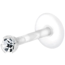 Load image into Gallery viewer, Bio-Flex 2mm Clear Gem Push-In Labret Monroe Tragus