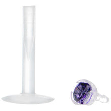 Load image into Gallery viewer, Bio-Flex 2mm Purple Gem Push-In Labret Monroe Tragus