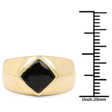 Load image into Gallery viewer, 14K Yellow Gold Plated 2.00 Carat Genuine Black Onyx .925 Sterling Silver Ring