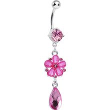将图片加载到图库查看器,Pink Gem Delightful Daisy Flower Belly Ring