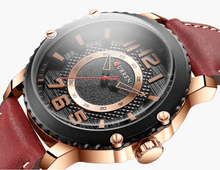 Load image into Gallery viewer, Men's Waterproof Sport Watch With Leather Belts And Large Numbers Details Unique Design Perfect Gift
