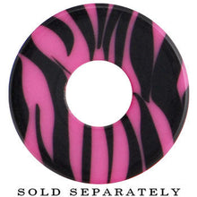 将图片加载到图库查看器,2G Pink and Black Zebra Striped Acrylic Threaded Tunnel