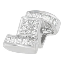 Load image into Gallery viewer, 14K White Gold 1 2/5 cttw Princess and Baguette Cut Diamond Zig Zag Pendant Necklace (H-I, SI1-SI2)