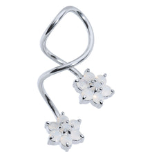 将图片加载到图库查看器,Flower CZ Super Spiral Twister Belly Ring