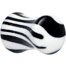 Load image into Gallery viewer, Zebra Print Glow in the Dark Saddle Plug 2G to 1 Inch