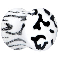 Load image into Gallery viewer, Leopard Print Glow in the Dark Saddle Plug 0G to 1 Inch