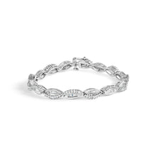 Load image into Gallery viewer, 14K White Gold 2.00 Cttw Diamond Swirl and Pear Shape Link Bracelet (I-J Color, I2-I3 Clarity) - 7"