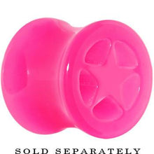 Load image into Gallery viewer, Acrylic Neon Pink Star Tunnel Plug 2G to 20mm