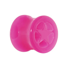 Load image into Gallery viewer, Acrylic Neon Pink Star Tunnel Plug 2G to 20mm