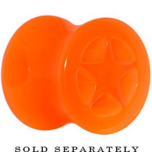 Load image into Gallery viewer, Acrylic Neon Orange Star Tunnel Plug 2G to 20mm