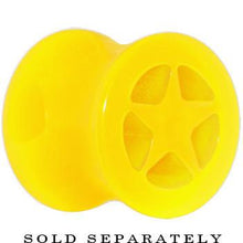 Load image into Gallery viewer, Acrylic Neon Yellow Star Tunnel Plug 2G to 20mm