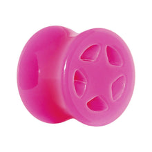 Load image into Gallery viewer, Acrylic Neon Pink Star Tunnel Plug 2G to 20mm