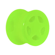 Load image into Gallery viewer, Acrylic Neon Green Star Tunnel Plug 2G to 20mm