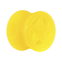 Load image into Gallery viewer, Acrylic Neon Yellow Star Tunnel Plug 2G to 20mm