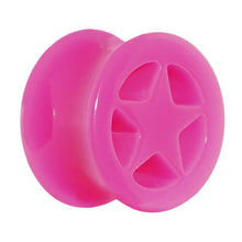 Load image into Gallery viewer, Acrylic Neon Pink Star Tunnel Plug 2G to 20mm
