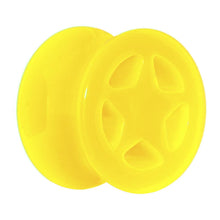 Load image into Gallery viewer, Acrylic Neon Yellow Star Tunnel Plug 2G to 20mm