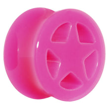 Load image into Gallery viewer, Acrylic Neon Pink Star Tunnel Plug 2G to 20mm