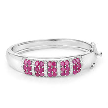 Load image into Gallery viewer, 6.65 Carat Genuine Ruby and White Topaz .925 Sterling Silver Bracelet