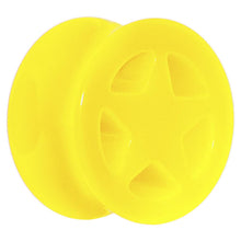 Load image into Gallery viewer, Acrylic Neon Yellow Star Tunnel Plug 2G to 20mm