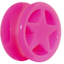 Load image into Gallery viewer, Acrylic Neon Pink Star Tunnel Plug 2G to 20mm
