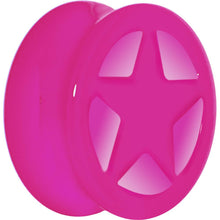 Load image into Gallery viewer, Acrylic Neon Pink Star Tunnel Plug 2G to 20mm